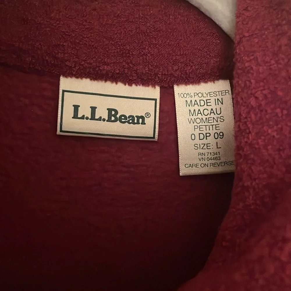 L. L. Bean Rich Burgundy Long Button Down Textured Maxi Sweater Coat Size L